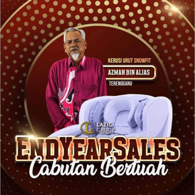 Kerusi urut Snowfit Azman Bin Alias Terengganu for end-of-year sale.